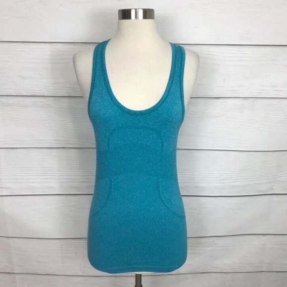lululemon athletica Tops - Lululemon Run: Swiftly Racerback Blue Tank Top Size 4 Athletic Gym Lightweight